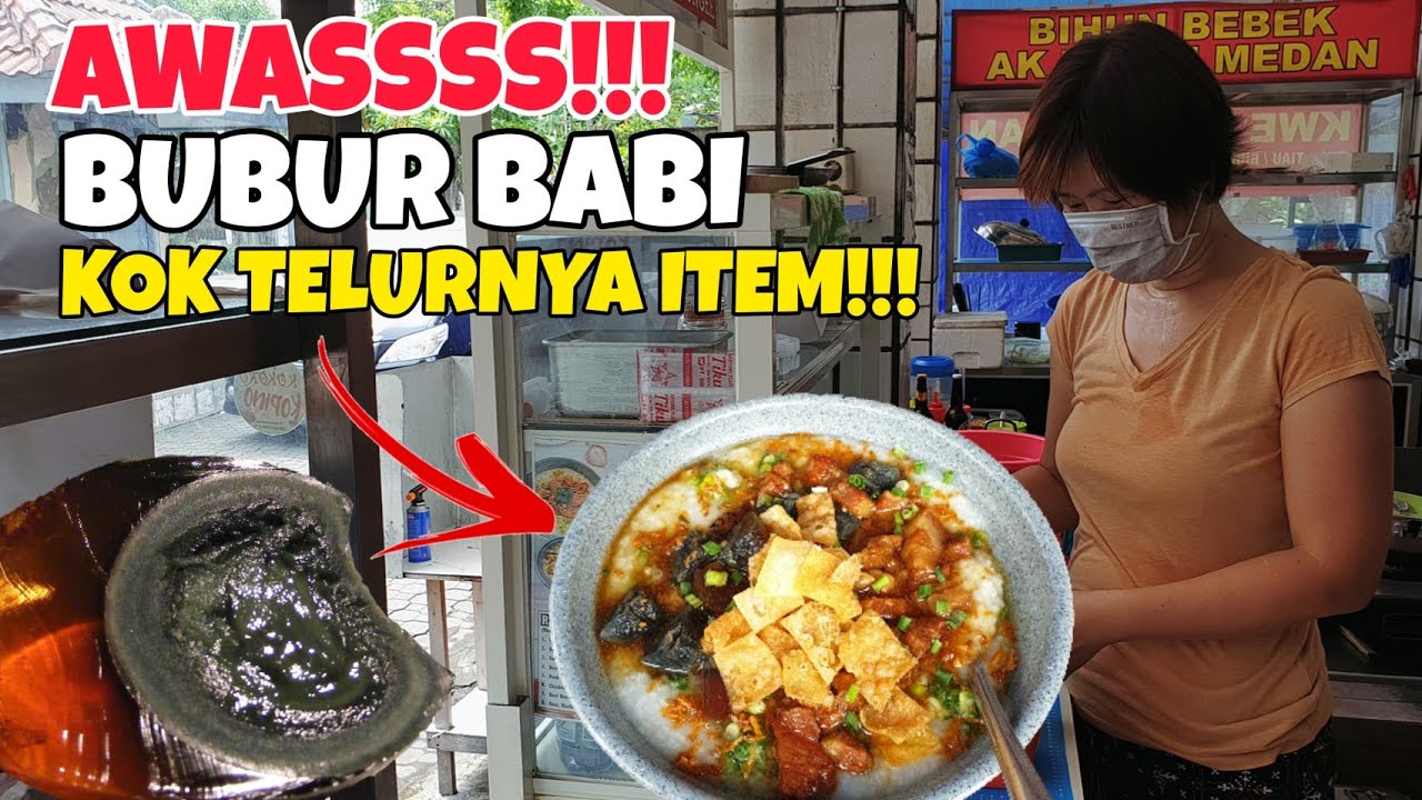SARAPAN BUBUR BABI DI BELAKANG PERTOKOAN ‼ BABI TELUR HITAM ‼ KULINER NON HALAL SURABAYA