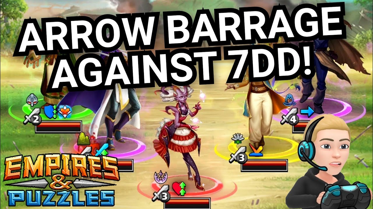 Top 10 Alliance Wars - Arrow Barrage - Praetorian Guardians vs 7 Days Departed - Empires And Puzzles