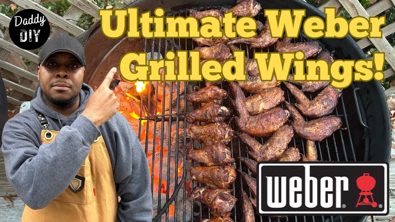 Garlic Butter Chicken Wings on a Weber Charcoal Grill | Hickory Smoked & Indirect Cooking