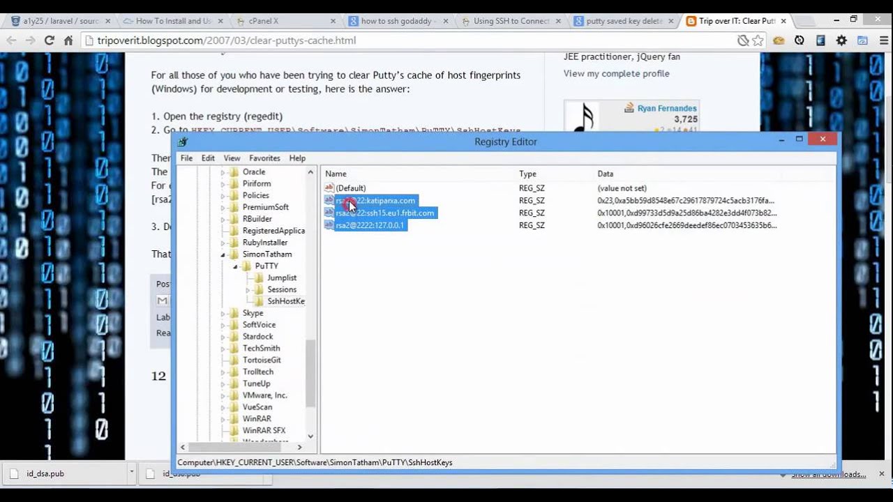 putty   clear putty cache from regedit 720p