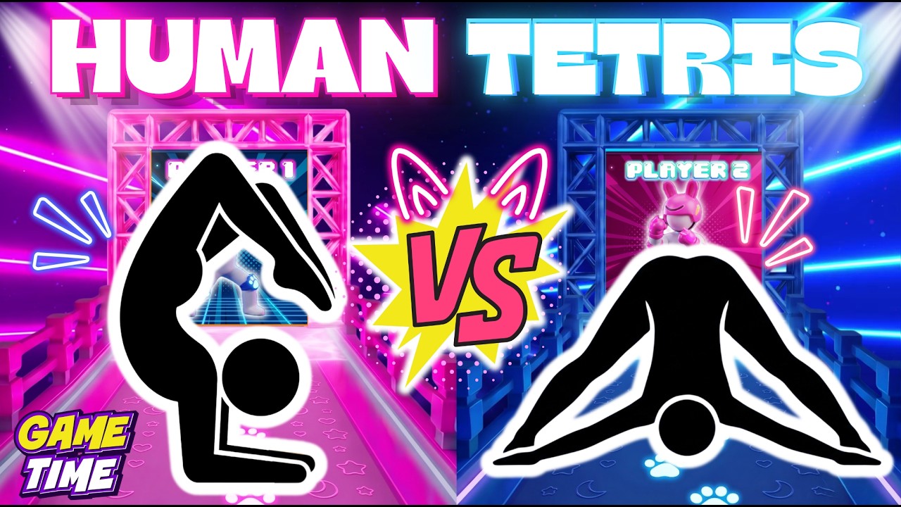 HUMAN TETRIS PVP BATTLE ⚔️ #1 | Can You Beat Your Rival? | Immersive Interactive Warm-Up