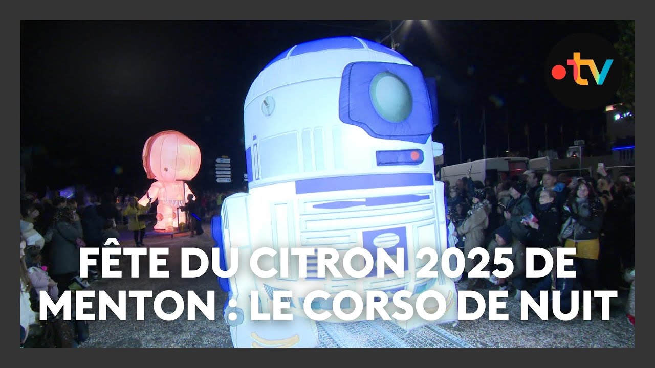 F&ecirc;te du citron 2025 de Menton : la magie du corso nocturne intergalactique