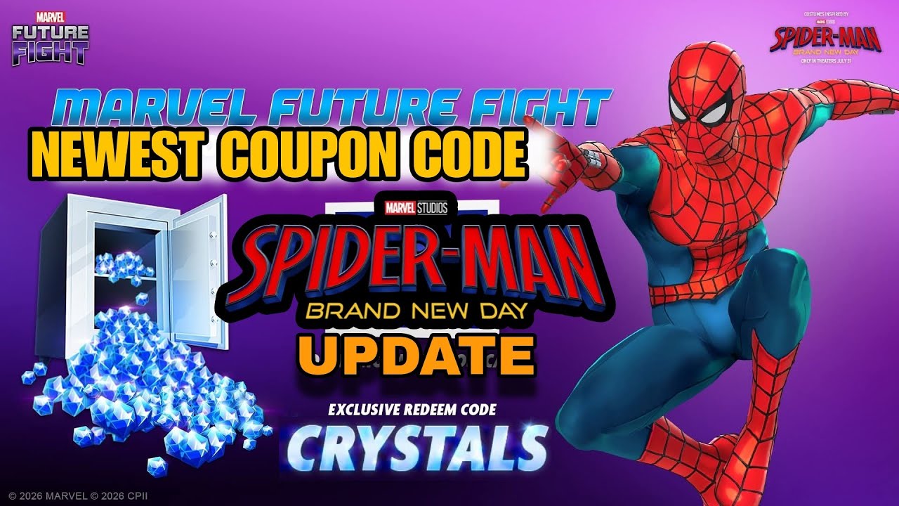 MARVEL Future Fight - SPIDER-MAN BRAND NEW DAY NEWEST COUPON CODE (GET THIS MOW ASAP!) FREE CRYSTALS