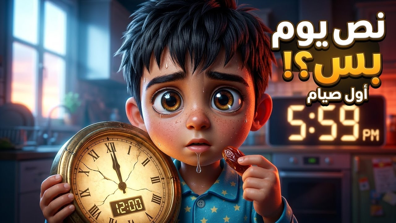 أول صيام في رمضان 🌛 كريم هيصوم نص يوم بس🥹