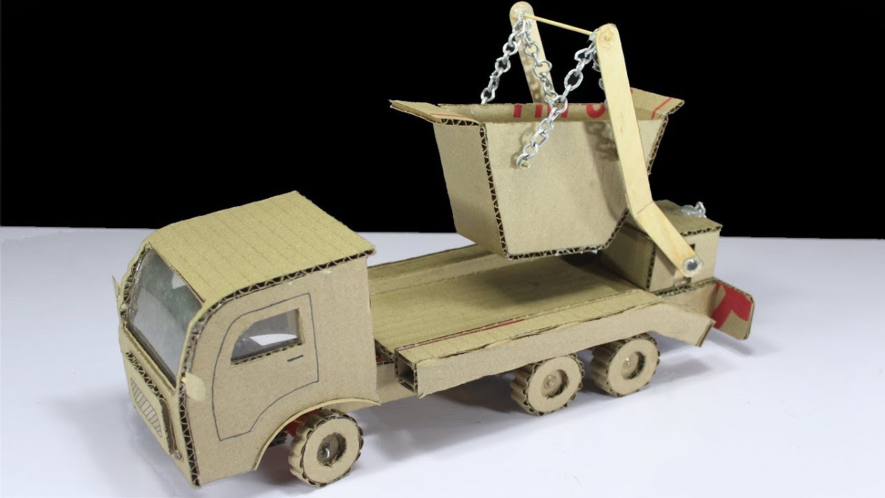 RC Garbage Truck ! How to make Remote Control Garbage Truck With Cardboard ! Skip Loader Truck