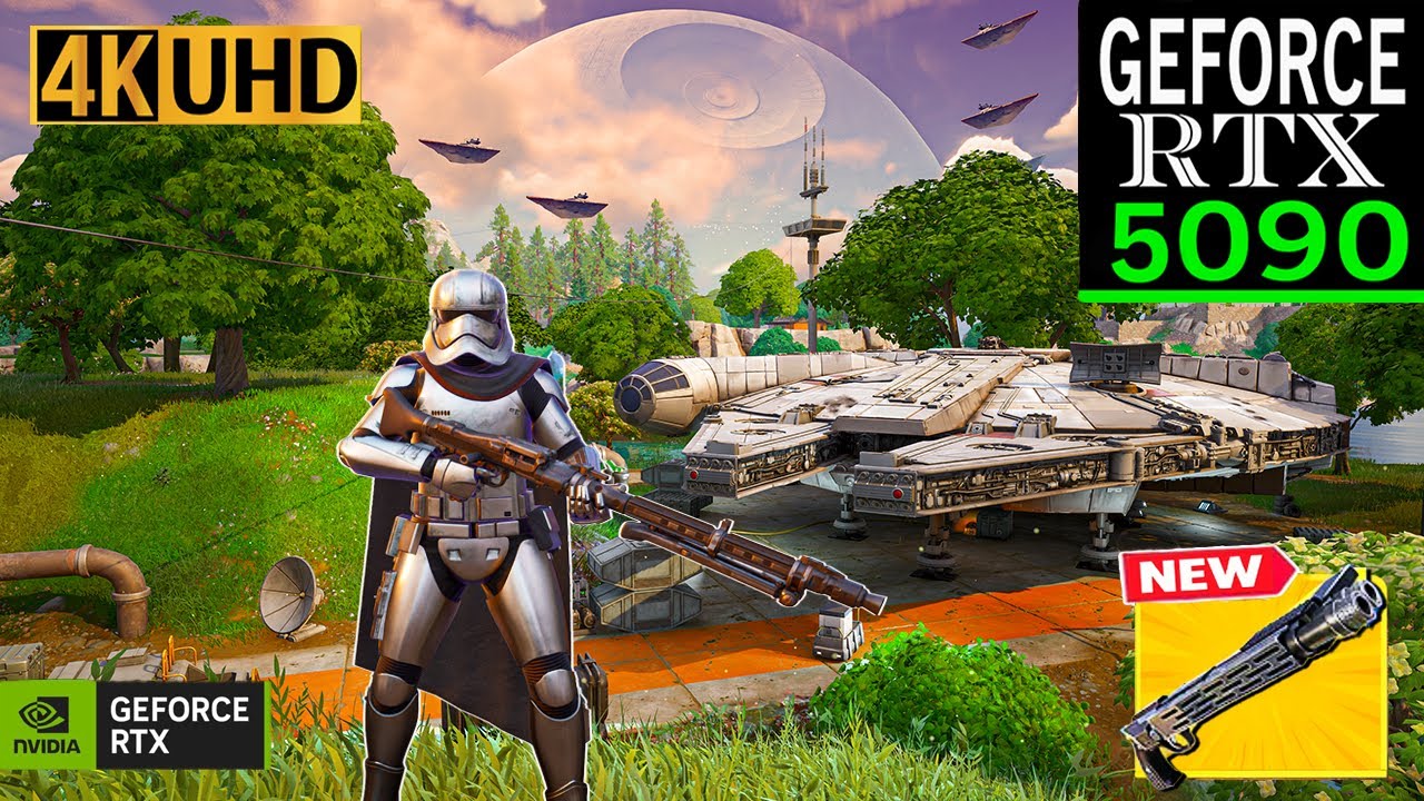 New Fortnite Star Wars Season Gameplay | RTX 5090 4K MAX Graphics | Captain Phasma Skin #fortnite