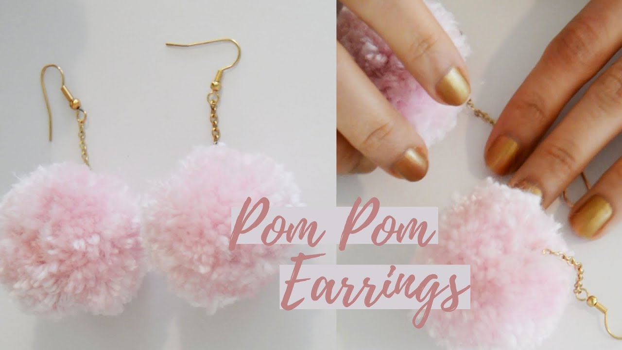 Easy How To Rose Gold Pom Pom Earrings | DIY Jewelry | Pom Pom Decor