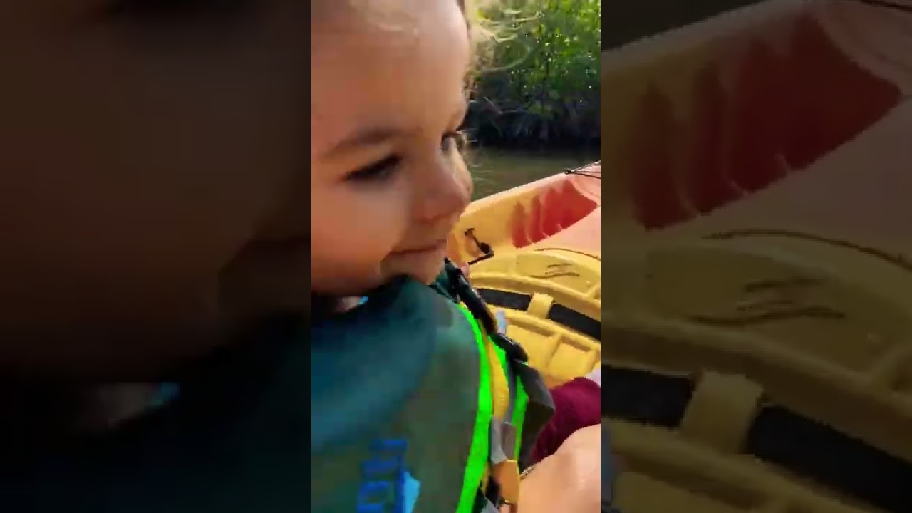 2 year old on the kayak