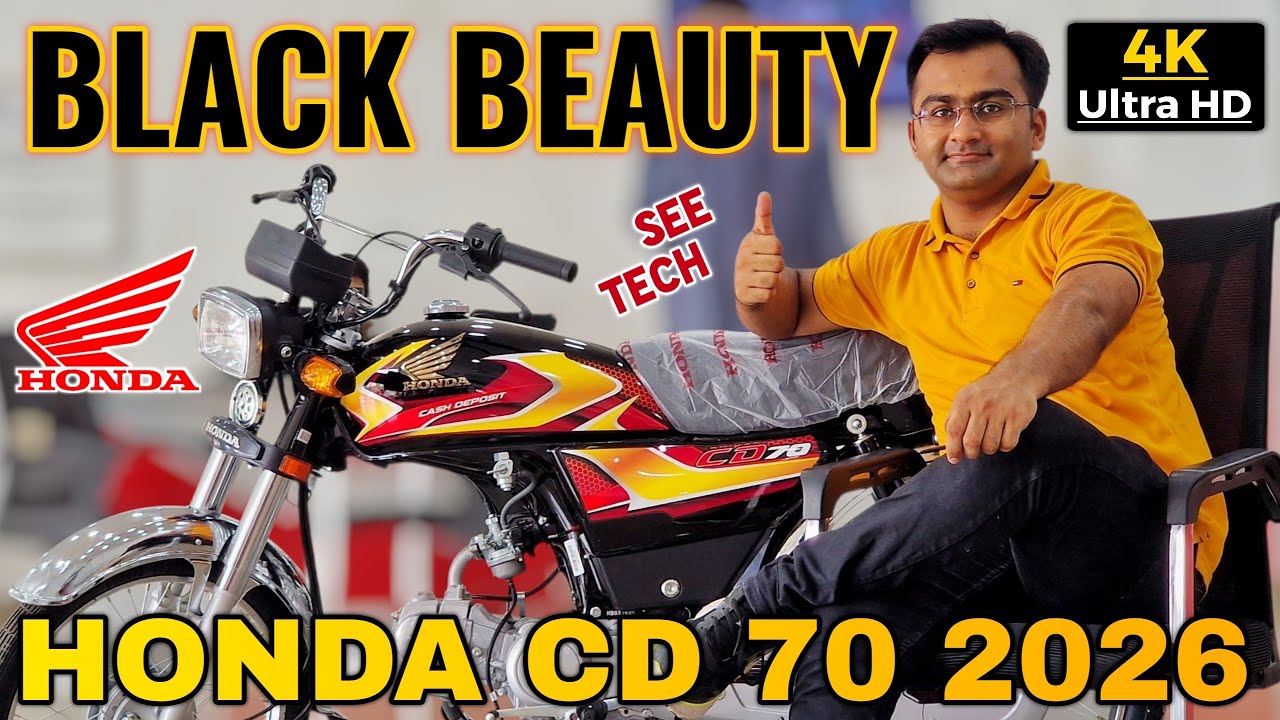 Honda CD 70 2026 Model Black Complete Detailed Walk Around In Real 4K Ultra HD
