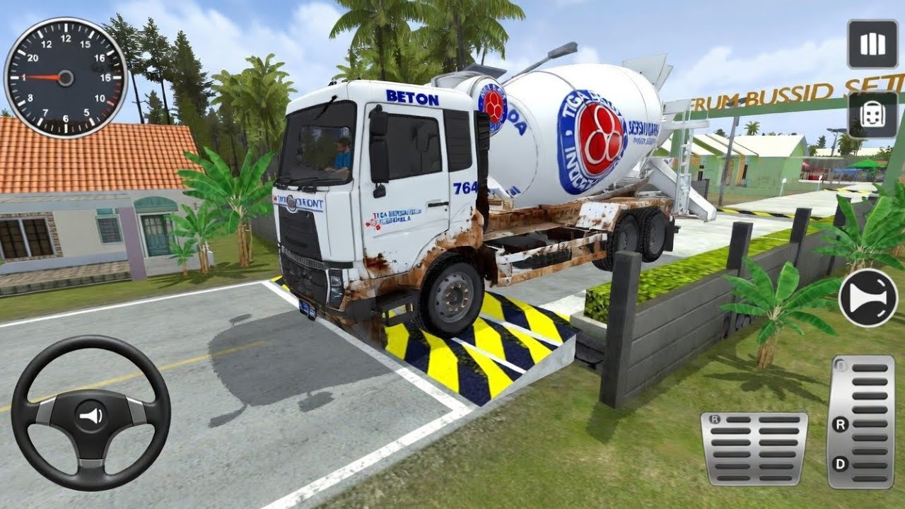 Truck Molen Cement Mixer Extreme Speed Breaker Test 😱 | Bus Simulator Indonesia Gameplay 