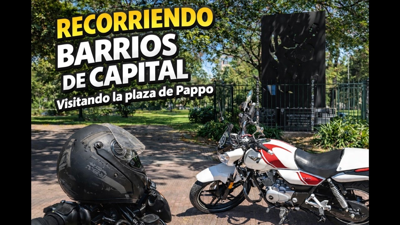 En Moto por Buenos Aires 🏍️ | La Plaza de Pappo que Tenés que Conocer #bajajv15 #motovlog 