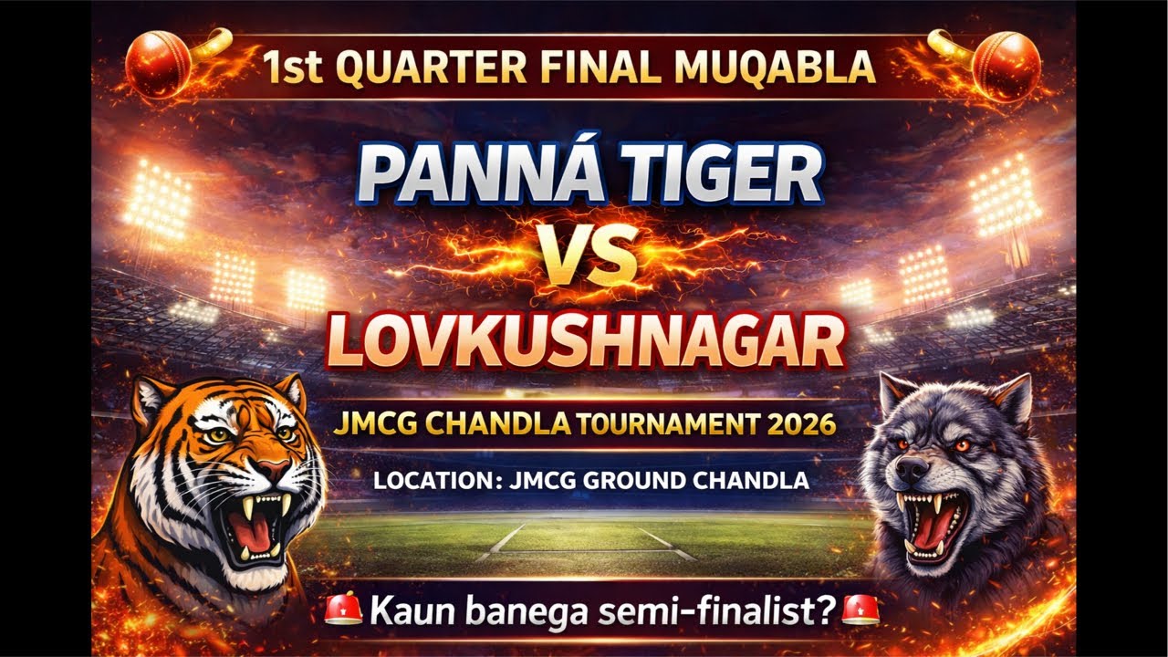 Panna tiger VS Lovkushnagar 1st Quaterfinal muqabla JMCG chandla tournament 2026