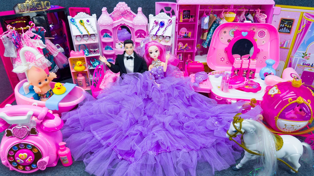 11 Minutes Satisfying Unboxing Super Royal Princess Doll Bedroom, Minnie Makeup Playset Review Toys