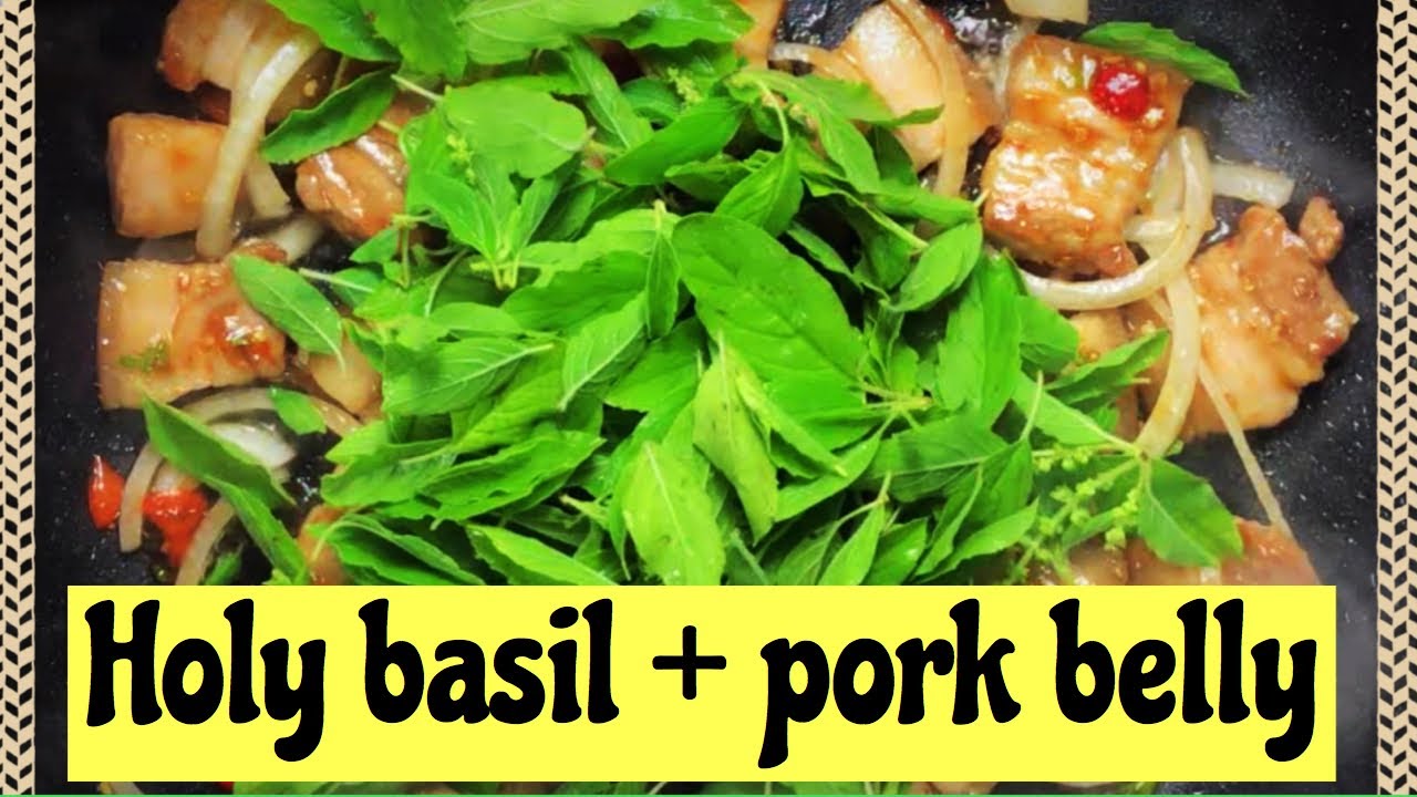 STIR-FRY HOLY BASIL & PORK BELLY | Yummy Thai style dish made easy. Spicy alert!