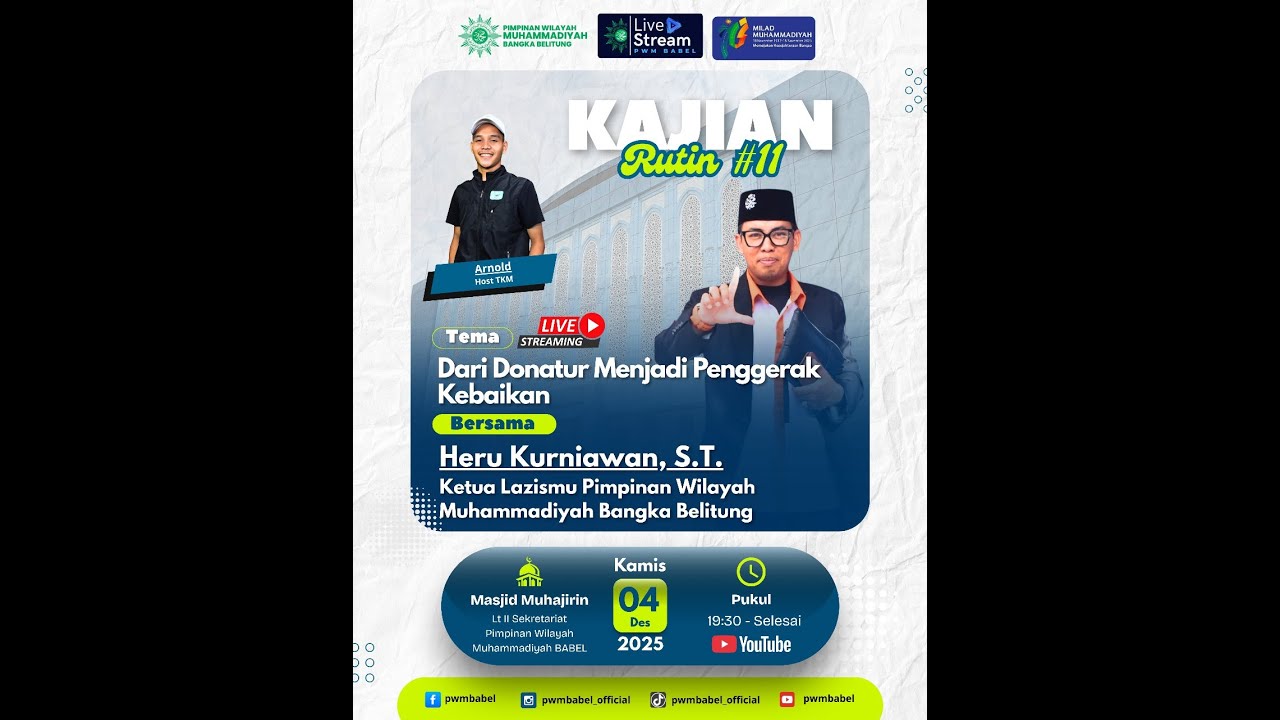 KAJIAN RUTIN #11 | DARI DONATUR MENJADI PENGGERAK KEBAIKAN