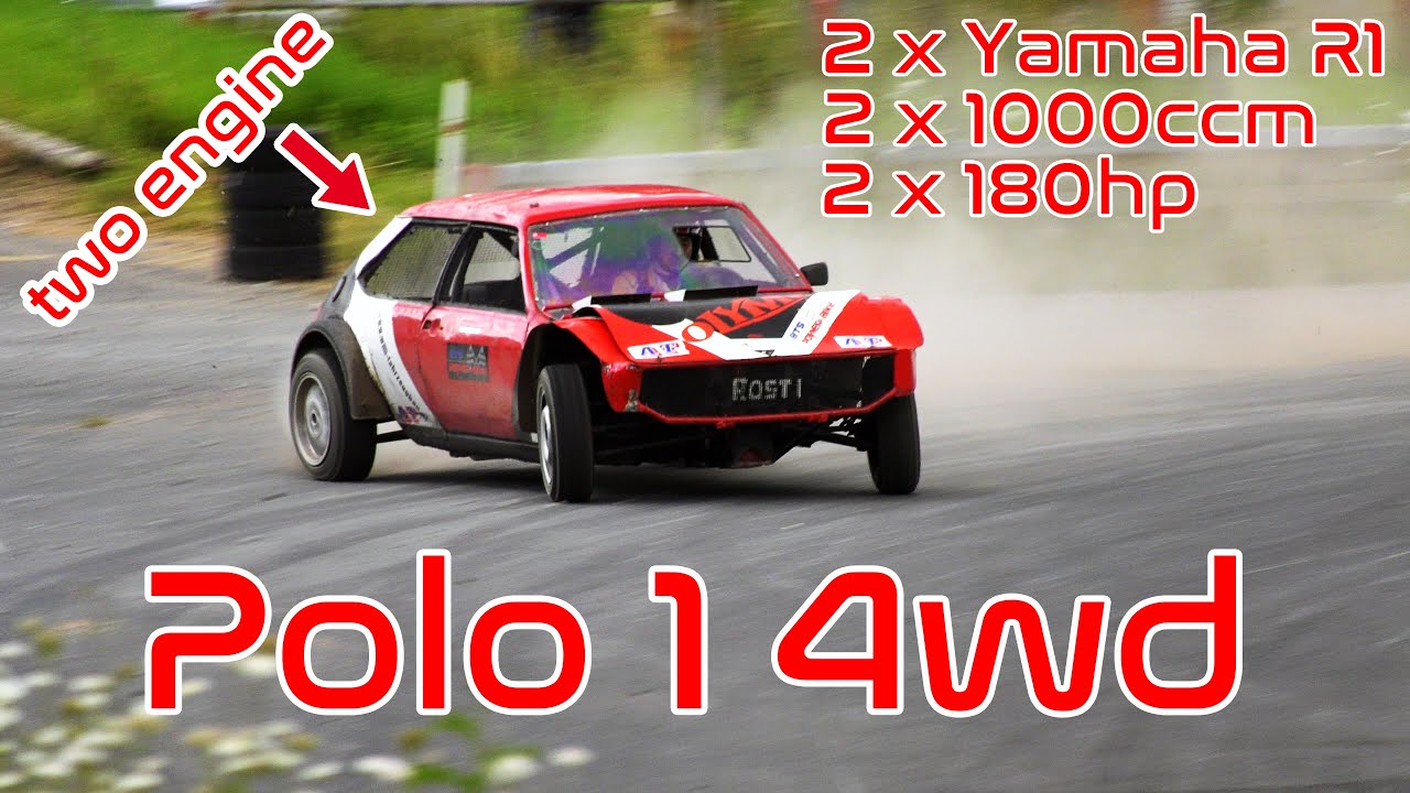 Polo 1 with two engine Yamaha R1 4wd | Autocross [4K] - by Rallyeszene.de