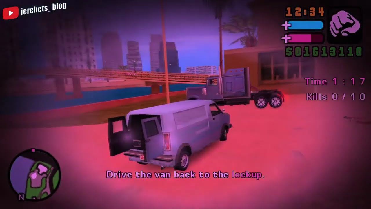GTA VCS. Passing Purple haze without wanted level and unlocking FTA and minigun early