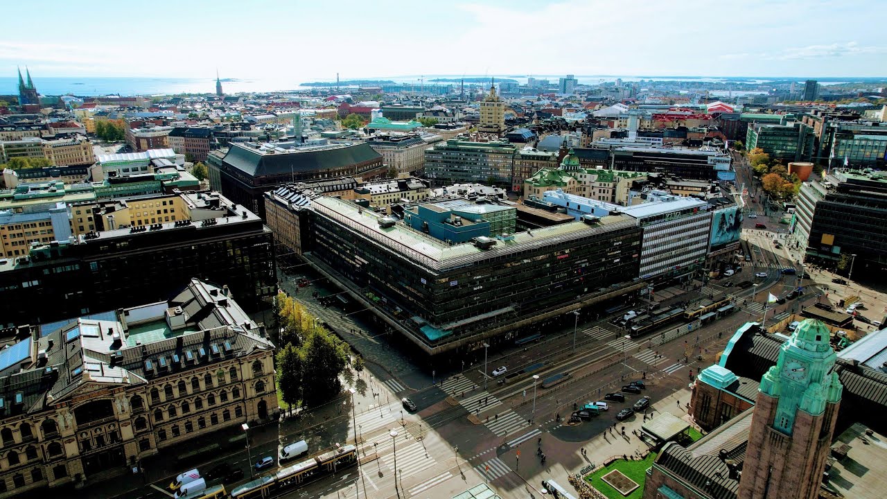 Helsinki Finland Aerial Footage 2021