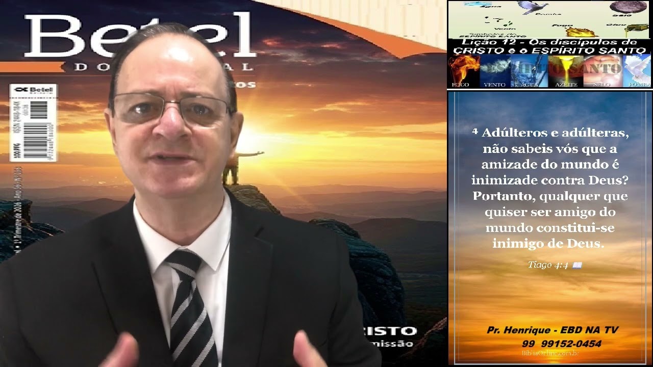 Lição 12, Betel, Os discípulos de Cristo e o Espírito Santo, 1Tr26, Pr. Henrique, EBD NA TV