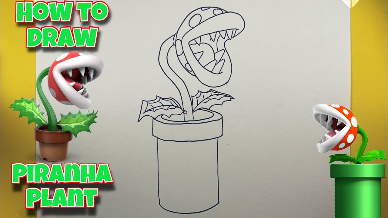 How To Draw Piranha Plant | Super Mario | Step By Step #drawing #draw #piranhaplant