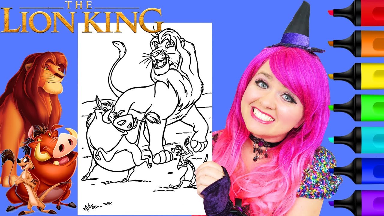 Coloring The Lion King Simba, Timon & Pumbaa Coloring Page Prismacolor Markers | KiMMi THE CLOWN
