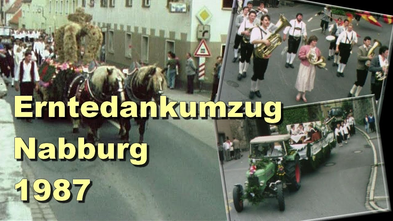 Erntedankumzug in Nabburg mit der KLJB Wölsendorf 1987