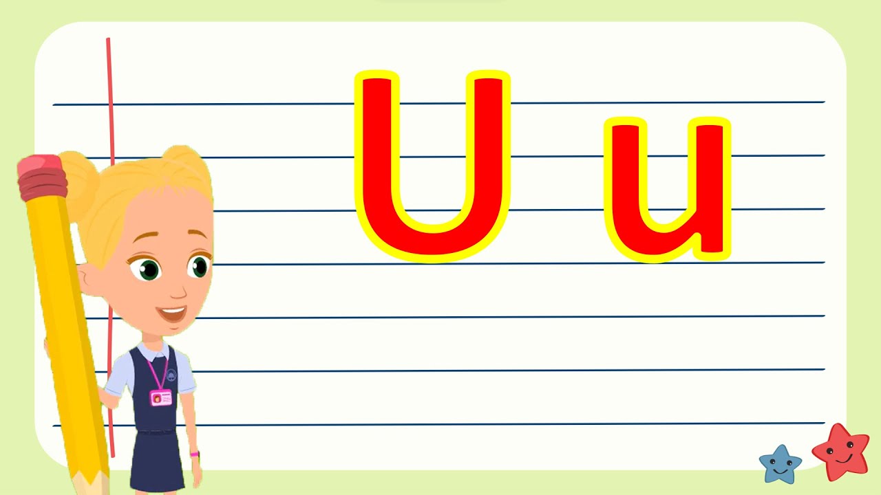 حرف (U) تعليم كتابة حرف (u) باللغة الانجليزية للاطفال | تعليم كتابة الحروف الإنجليزية للأطفال |