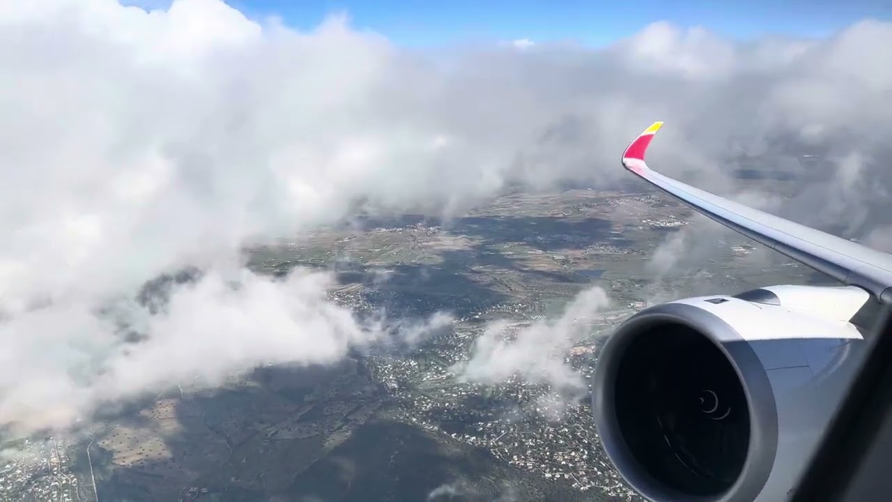 Iberia Airbus 350 takeoff from Madrid