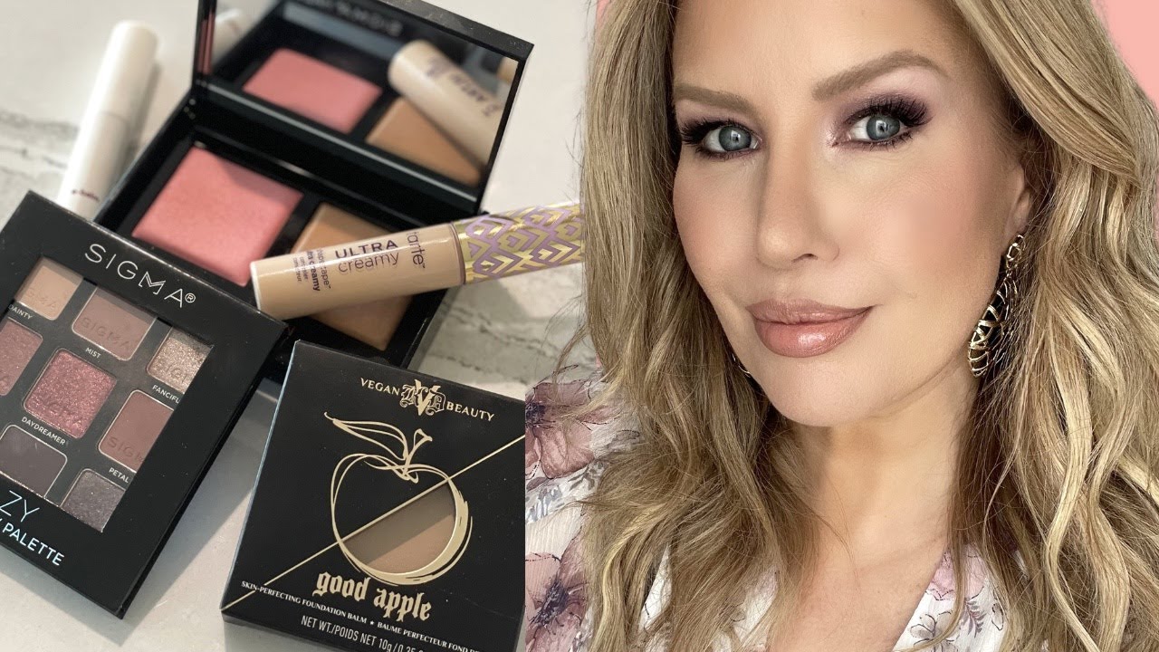 TRYING HYPED NEW MAKEUP- KVD Good Apple Foundation, Tarte Shape Tape Creamy Concealer & More