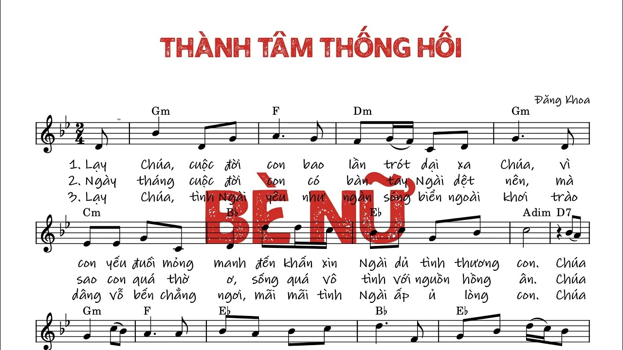 Thành Tâm Thống Hối - Đăng Khoa (tập hát, bè nữ, bè chính)
