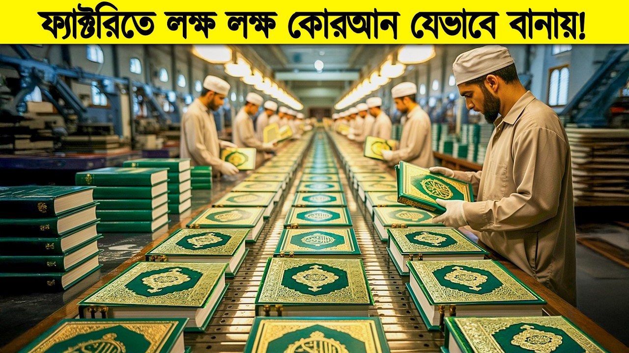 কুরআন বানানোর প্রসেস দেখলে মন ভরে যাবে! সৌদিতে লক্ষ লক্ষ কুরআন যেভাবে বানানো হয় !
