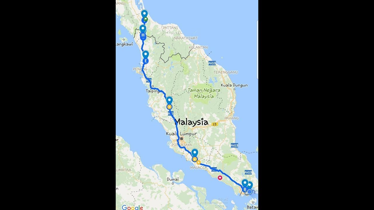 Singapore to Hatyai, Thailand in 18mins Time Lapse on a BMW R1200R