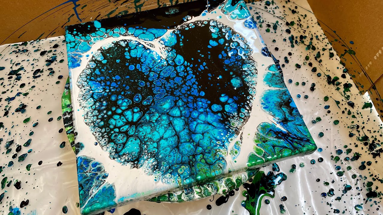 Acrylic Pour Painting: Happy 2021! Spinning Heart