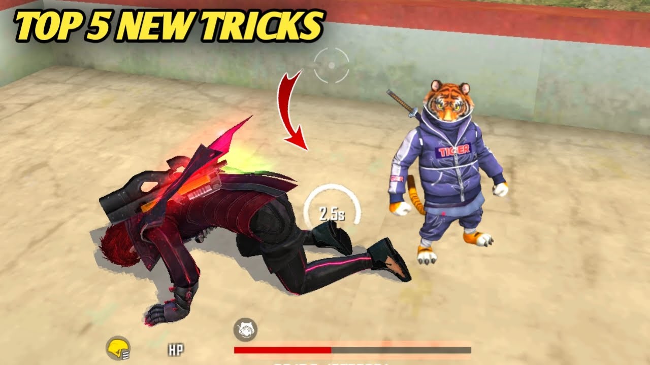 TOP 5 SECRET TRICKS IN FREE FIRE / SELF REVIVE IN FREE FIRE / NEW TIGER PET - GARENA FREE FIRE
