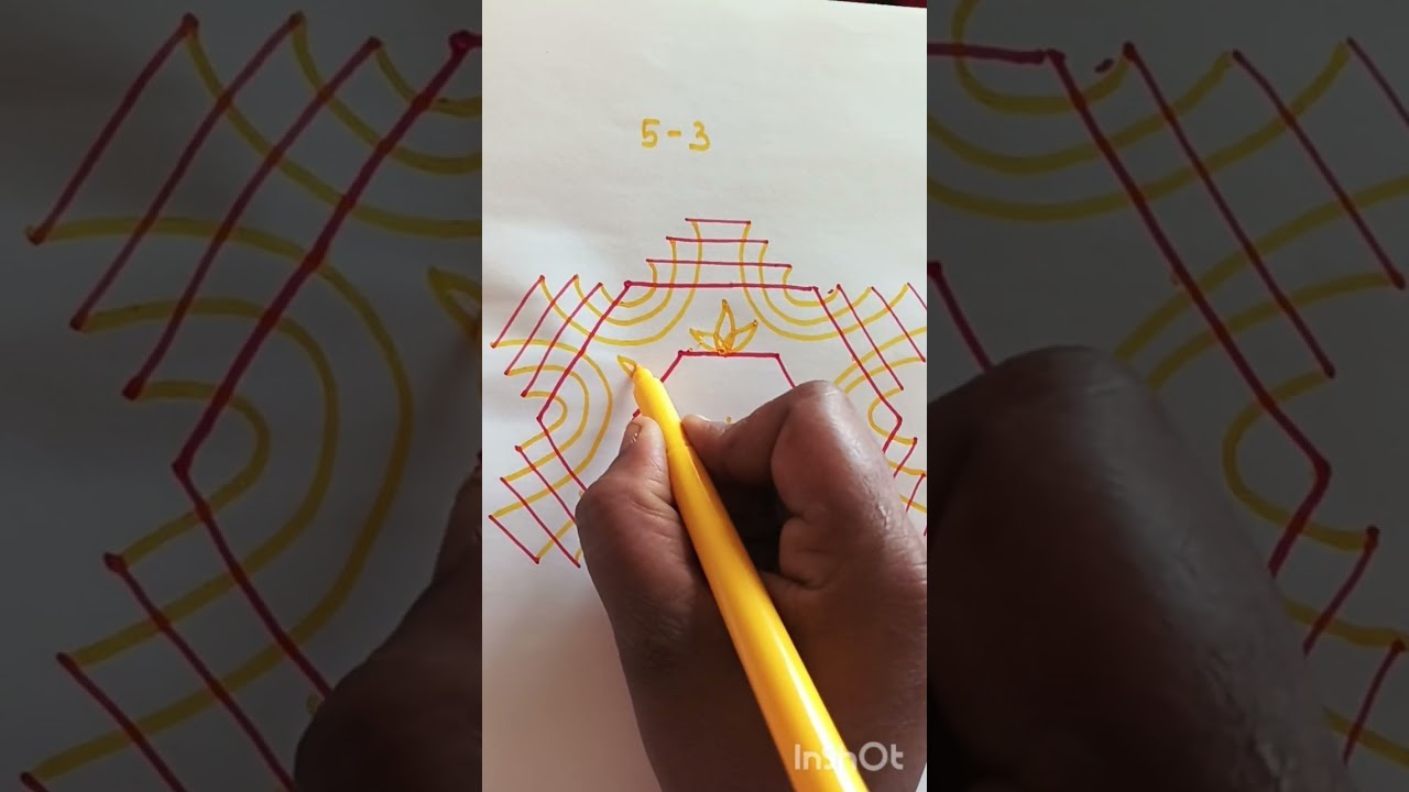 Simple rongoli drawing for daily routine.5-3