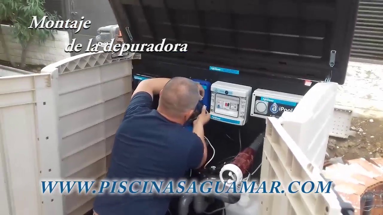 Piscinas Aguamar - Montaje de la depuradora