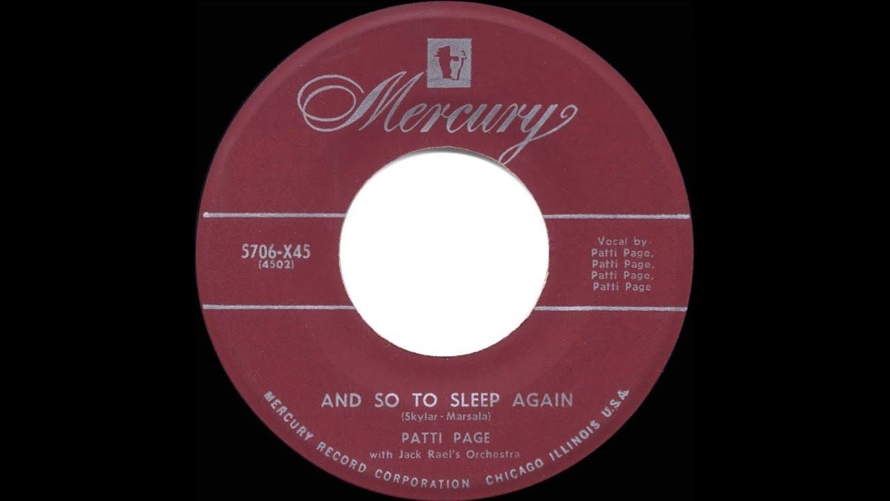1951 HITS ARCHIVE: And So To Sleep Again - Patti Page (hit single version)