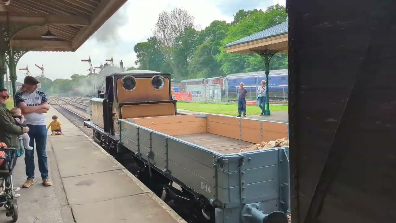 Sound on! LBSCR A1 Terrier 'Fenchurch' hauls a mixed goods at 'Road Meets Rail' 2024