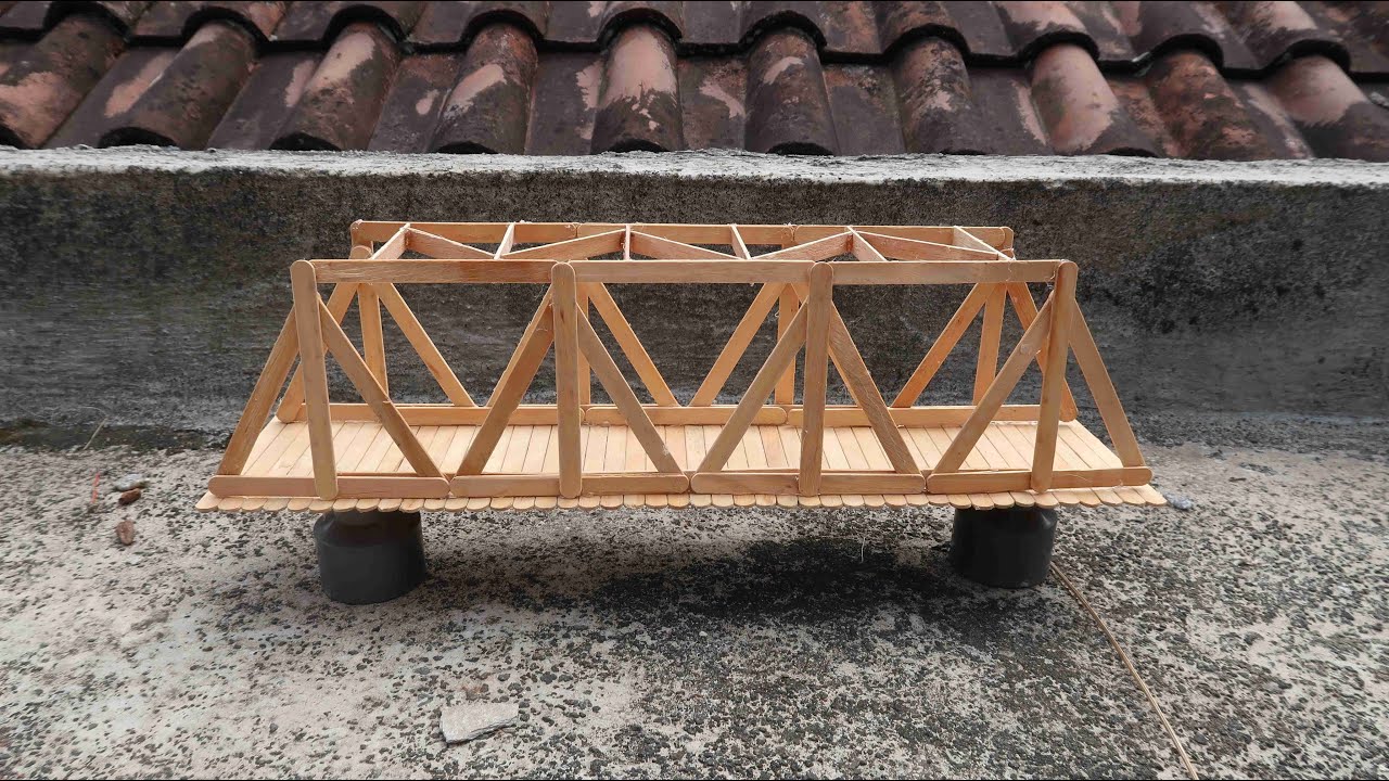 Easy making popsicle stick bridge #125 | ice cream stick art & craft