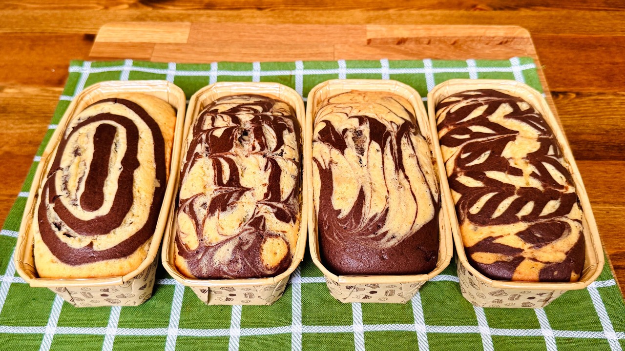 4 Marble Pound Cakes With One Cake Batter | Eid Special Soft & Moist Teatime Cakes | Baking At Home