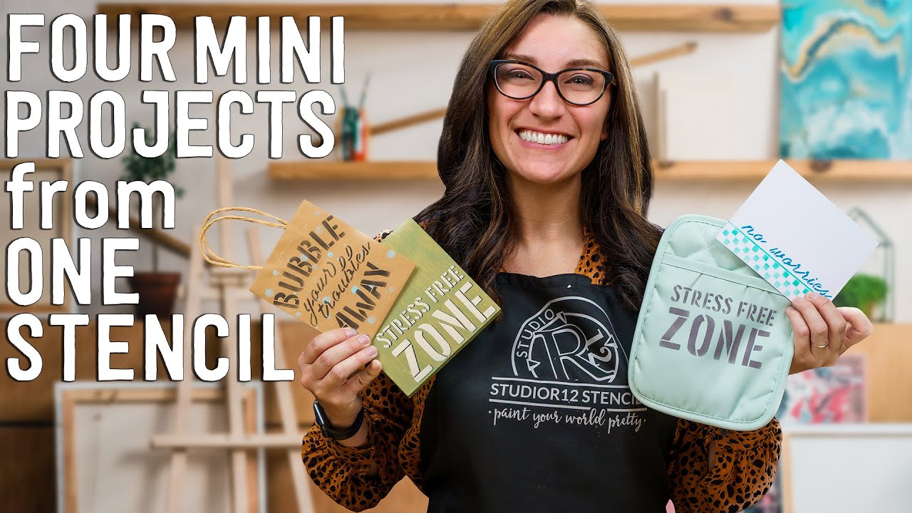 Stencil Paint 4 Craft Projects in 30 Minutes | Quick and Easy Crafty Gift Ideas