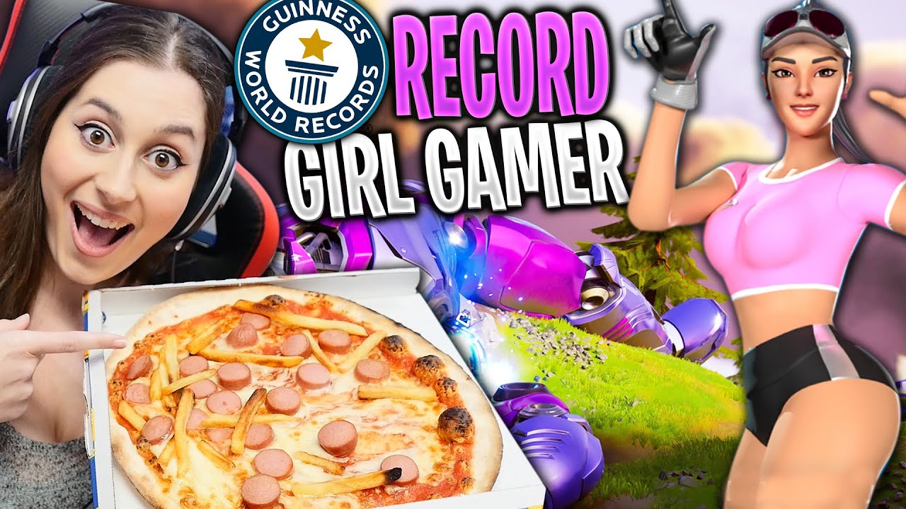 RAGAZZA fa il nuovo RECORD di vittorie su Fortnite mentre mangio pizza
