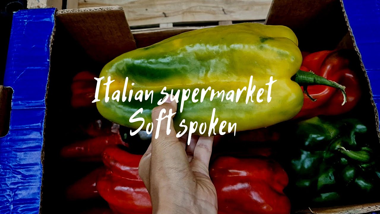 Обзор итальянского супермаркета, еда, тихий голос. Italian supermarket,  food,  soft spoken