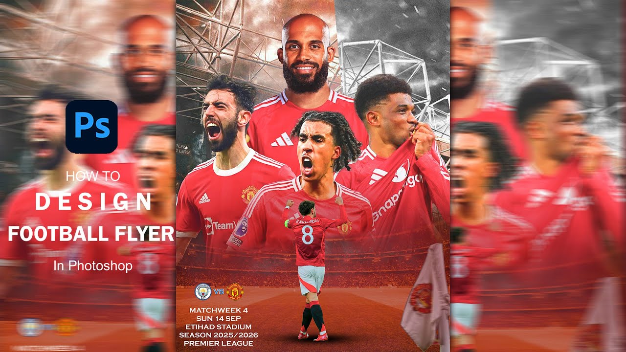 Very easy design super Sunday football matchday flyer in Photoshop