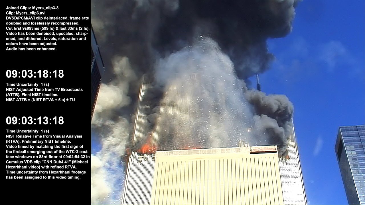 8:49:43am - 9:14:07am / WTC-1 E Face / Raw Video by Scott Myers - Part 3A of 5