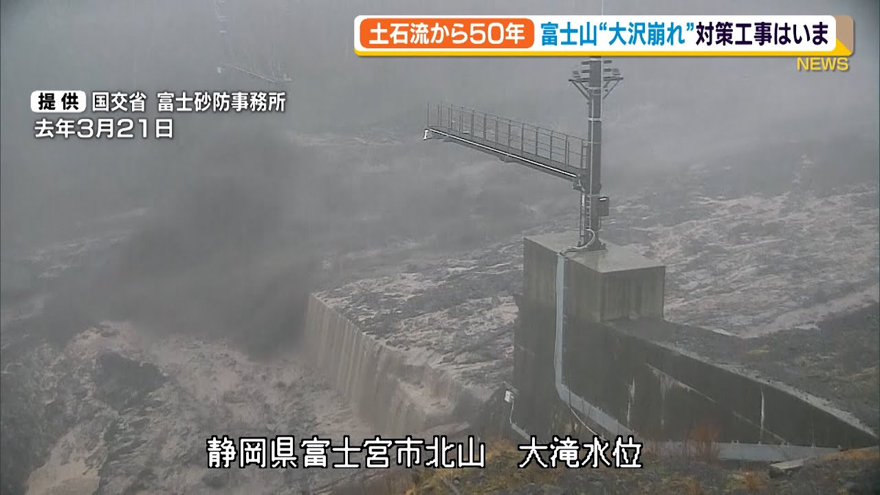 土石流から50年 スラッシュ雪崩も 富士山「大沢崩れ」の対策工事はいま（静岡県）