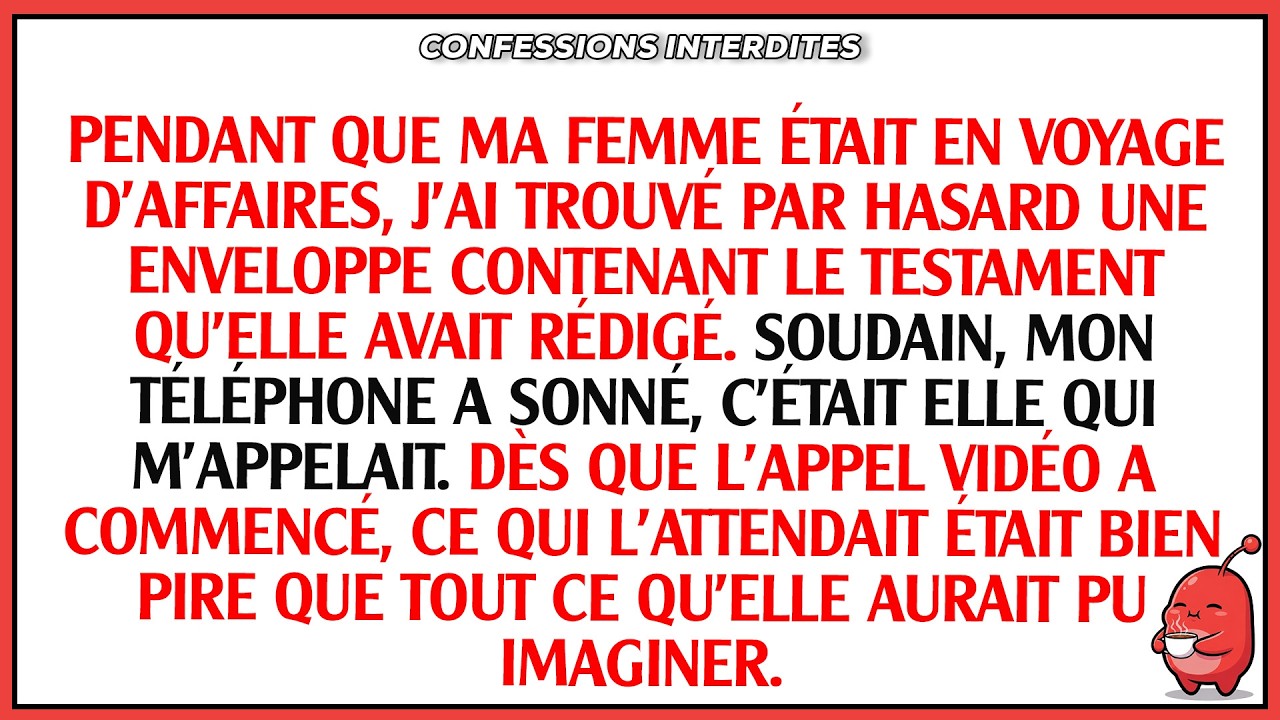 Pendant que ma femme était en voyage d'affaires, j'ai trouvé accidentellement une enveloppe ...