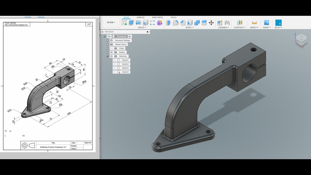 Fusion 360 - Intermédio - Tutorial 1 (em português)