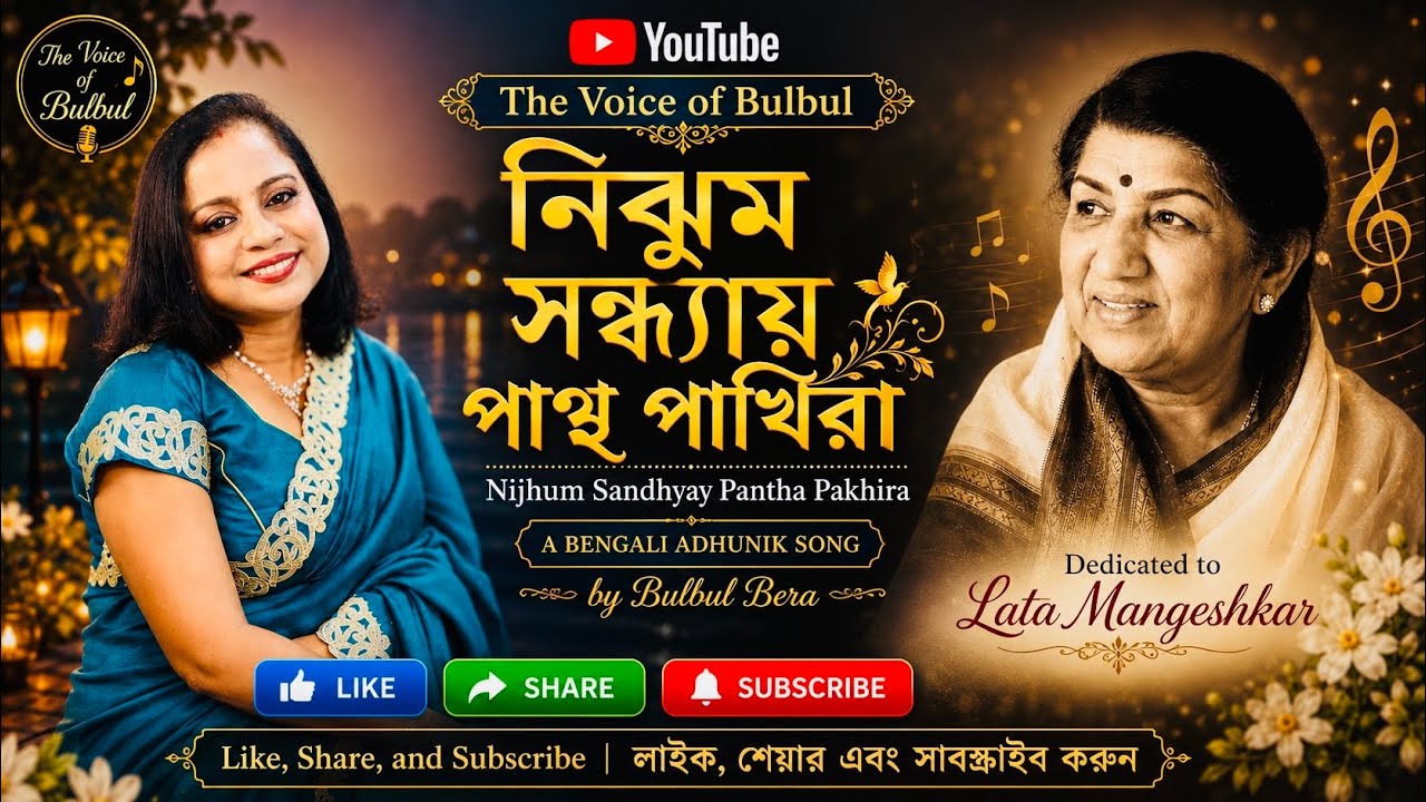 নিঝুম সন্ধ্যায় | বুলবুল বেরা | লতা মঙ্গেশকর এর বাংলা আধুনিক গান | Nijhum Shondhaye | Bulbul Bera