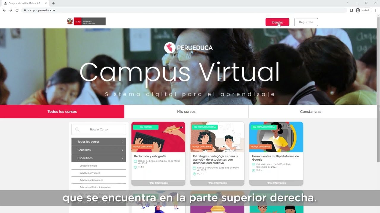 &iquest;C&oacute;mo me inscribo y accedo a los cursos virtuales de Per&uacute;Educa?